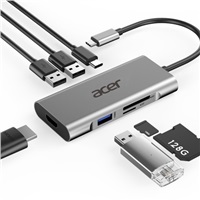 Acer HP.DSCAB.008 7v1 Type C dongle: 3 x USB3.0, 1 x HDMI, 1 x type-c pd, 1 x sd card reader, 1 x tf card reader