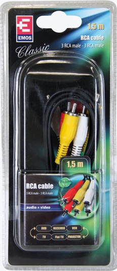 AV kabel EMOS SB4201, 3RCA-3RCA, 1,5m