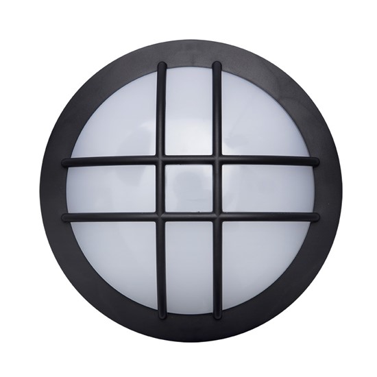 Solight LED venkovní osvětlení kulaté s mřížkou, 20W, 1500lm, 4000K, IP65, 23cm, černá - WO754