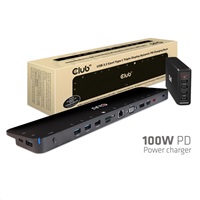 Club3D CSV-1564W100 Club3D dokovací stanice USB-C 3.2 s napájecím adaptérem Triple Display Dynamic PD, 100 W