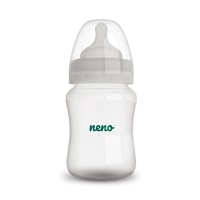 Neno Bottle antikoliková lahvička s úchyty bílá/zelená 240 ml Neno Bottle Baby 240 kojenecká láhev