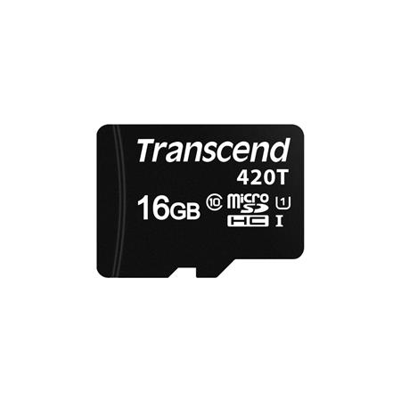Transcend microSDHC UHS-I U1 16 GB TS16GUSD420T Transcend 16GB microSDHC420T UHS-I U1 (Class 10) 3K P/E paměťová karta, 95MB/s R, 70MB/s W, černá, tray balení