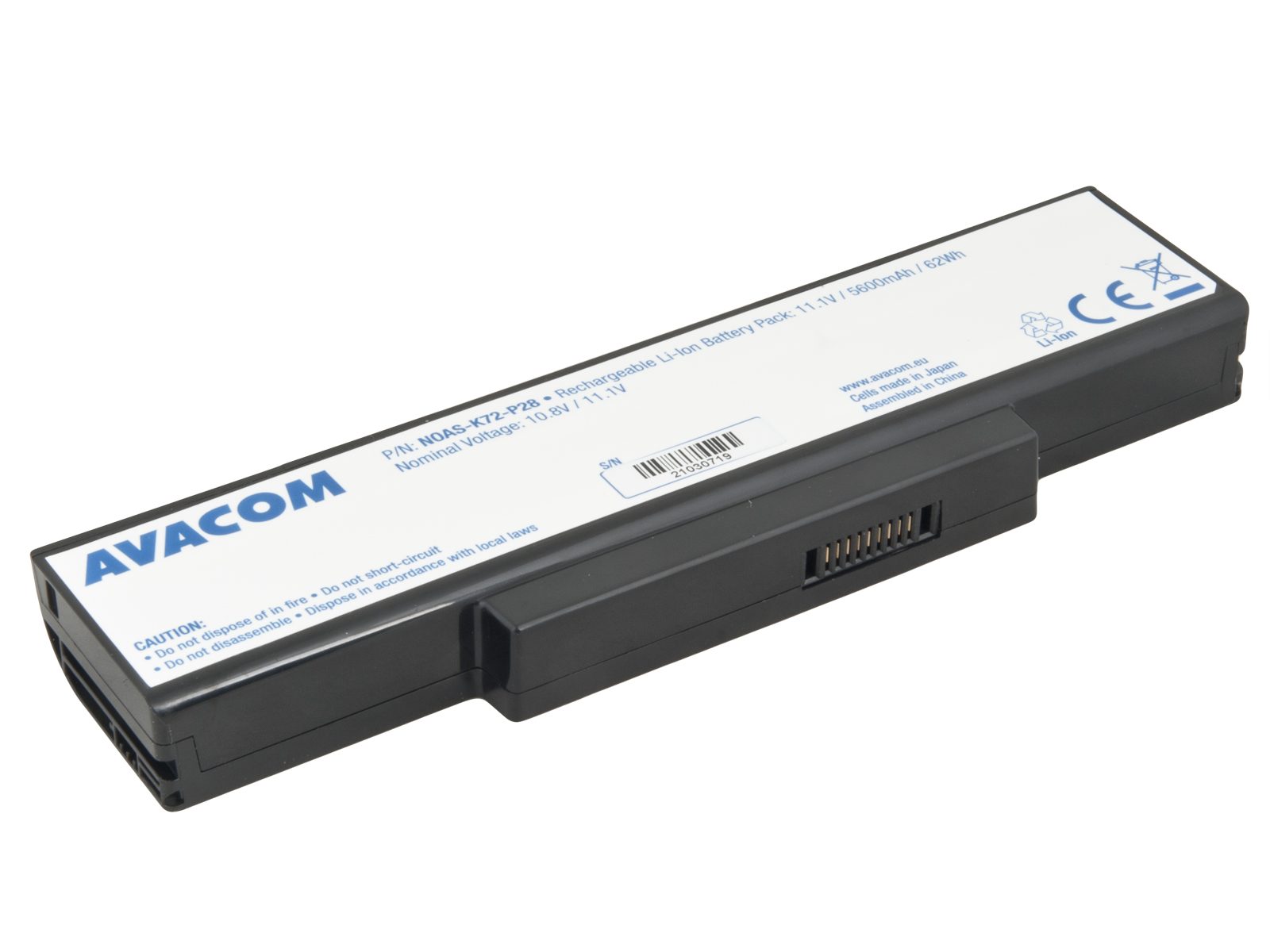 Avacom NOAS-K72-P28 baterie - neoriginální Baterie AVACOM pro Asus A72/K72/N71/N73/X77 Li-Ion 11,1V 5600mAh