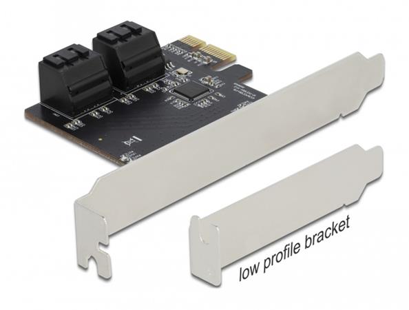 Delock Karta PCI Express x1 SATA se 4 porty - Low Profile