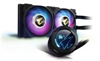 GIGABYTE AORUS WATERFORCE X 240 All-in-one Liquid Cooler with Circular LCD Display RGB Fusion 2.0 Triple 120mm ARGB