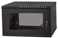LEXI-Net 19" Basic 6U 520mm 450mm LX19-6U-450GB LEXI-Net 19" nástěnný rozvaděč Basic 6U, šířka 520mm, hloubka 450mm, skleněné dveře, bez zad, rozložený, černý