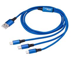Akyga AK-USB-27 USB 2.0, niklovaný, 1,2m, modrý Akyga kabel USB 3.0 A/USB Micro B/USB type C Lightning 1.2m/černá