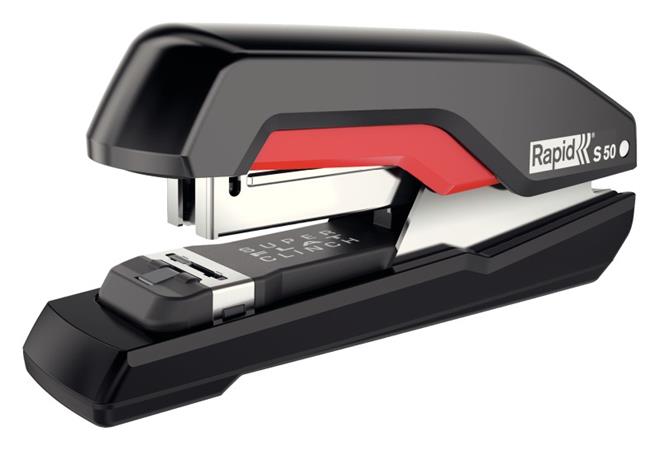 Rapid stolní sešívačka Supreme S50 SuperFlatClinch™, 50 listů, černá/červená