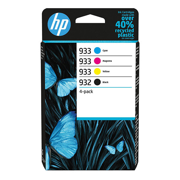 HP 932 originální inkoustová kazeta černá, azurová, purpurová, žlutá 6ZC71AE HP 932 Black / 933 CMY Original Ink Cartridge 4-Pack