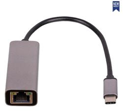 AKYGA Adapter with cable AK-AD-65 Network Card USB Type C m RJ45 f 10/100/1000 ver. 3.0 15cm