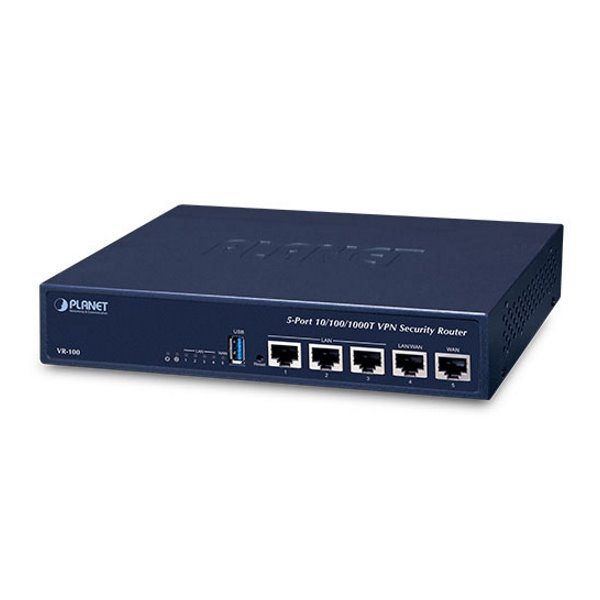 PLANET VR-100 Router/firewall VPN/VLAN/QoS, 2xWAN(SD-WAN), 3xLAN