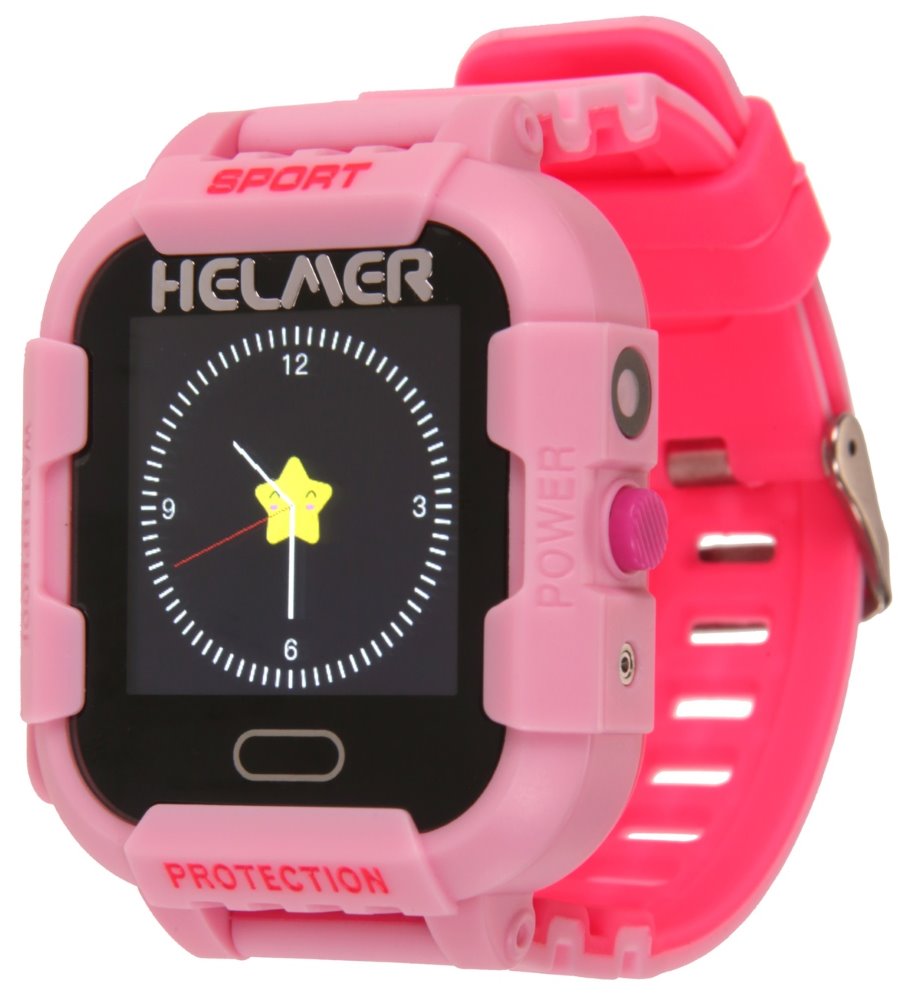 HELMER dětské hodinky LK 708 s GPS lokátorem/ dotykový display/ IP67/ micro SIM/ kompatibilní s Android a iOS/ růžové
