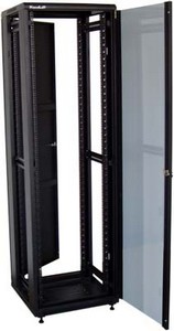 XtendLan 32U/600x600 stojanový, černý, skleněné dveře, plná záda