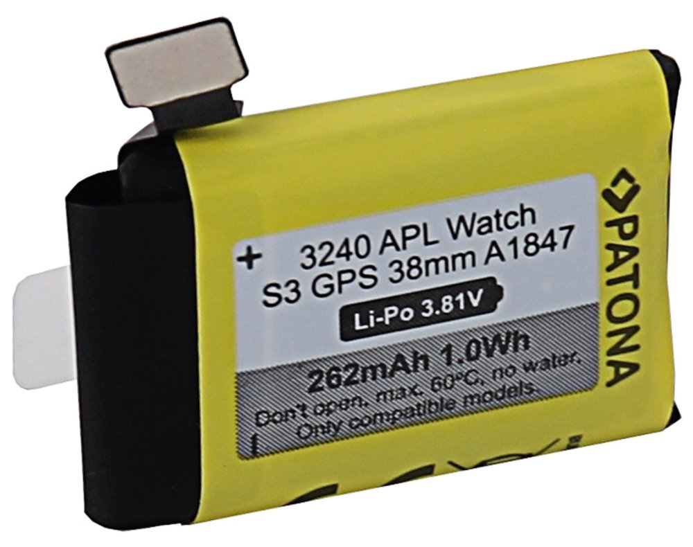 PATONA baterie pro chytré hodinky Apple Watch 3 GPS 262mAh A1847 38mm
