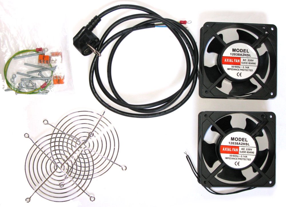 Ventilační jednotka XtendLan SFAN-WM-2F Ventilační jednotka, pro nástěnné rozvaděče, 2 ventilátory, napájecí kabel, spojovací materiál SFAN-WM-2F XtendLan Ventilace pro nástěnné rozvaděče, 2 ventiláto