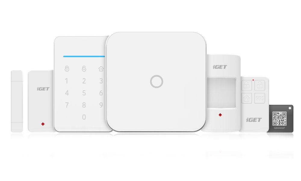 iGET SECURITY M4 - Inteligentní bezdrát. WiFi/GSM zabezpečovací systém k možnosti ovládat vnitřních/venkovních IP kamer