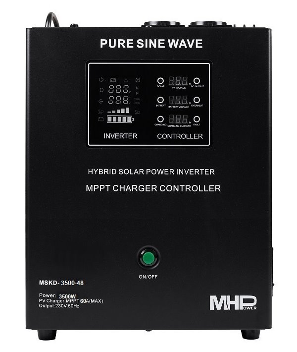 MHPower záložní zdroj MHPower MSKD-3500-48, UPS, 3500W, čistý sinus, 48V, solární regulátor MPPT
