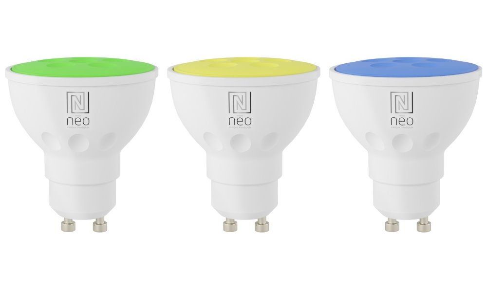 IMMAX NEO SMART sada 3x žárovka LED GU10 6W RGB+CCT barevná a bílá, stmívatelná, Wi-Fi, TUYA