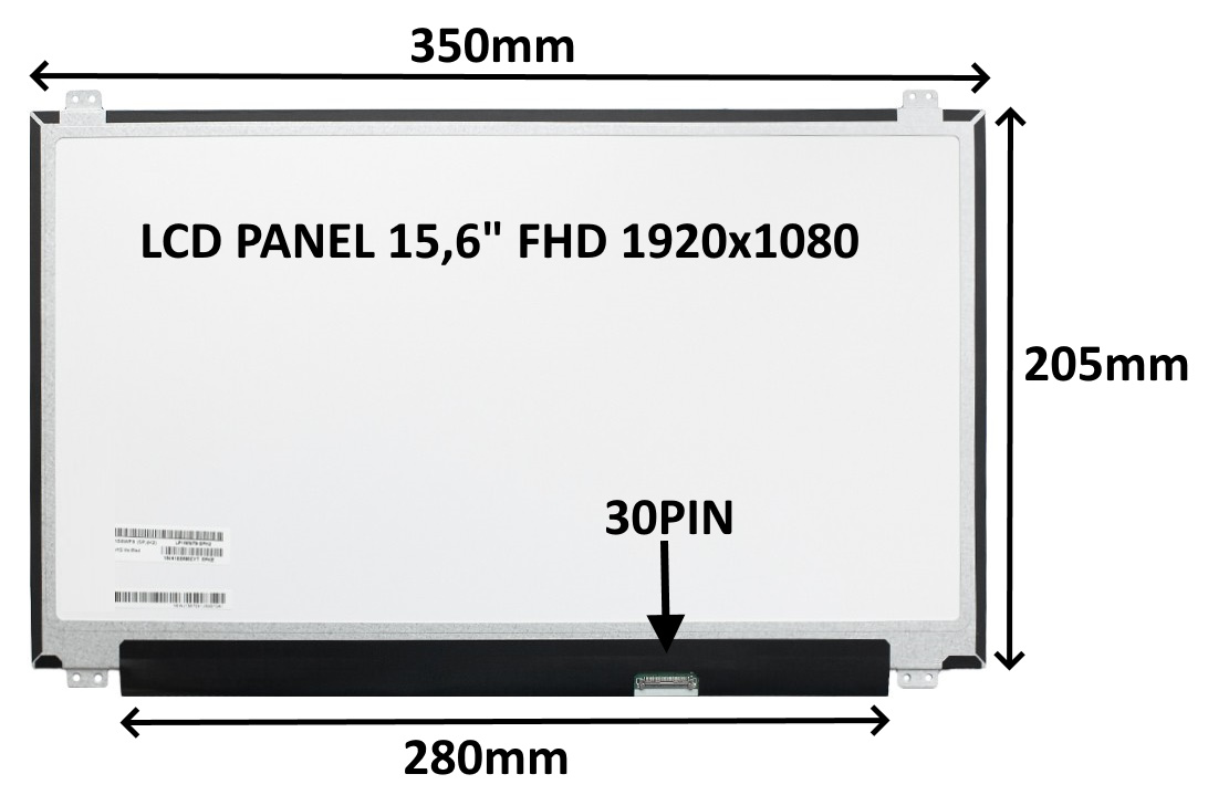 SIL LCD PANEL 15,6" FHD 1920x1080 30PIN MATNÝ IPS / ÚCHYTY NAHOŘE A DOLE 77042626 LCD PANEL 15,6" FHD 1920x1080 30PIN MATNÝ IPS / ÚCHYTY NAHOŘE A DOLE