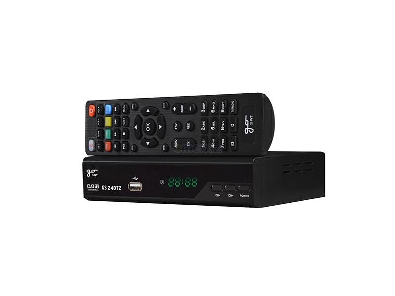 SET TOP BOX GoSAT GS240T2 DVB-T2 FullHD s HEVC H.265, USB přijímač
