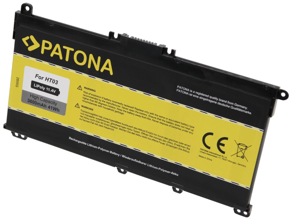 Patona PT2855 baterie - neoriginální PATONA baterie pro ntb HP Pavilion 14/15 3600mAh Li-Pol 11,4V HT03XL