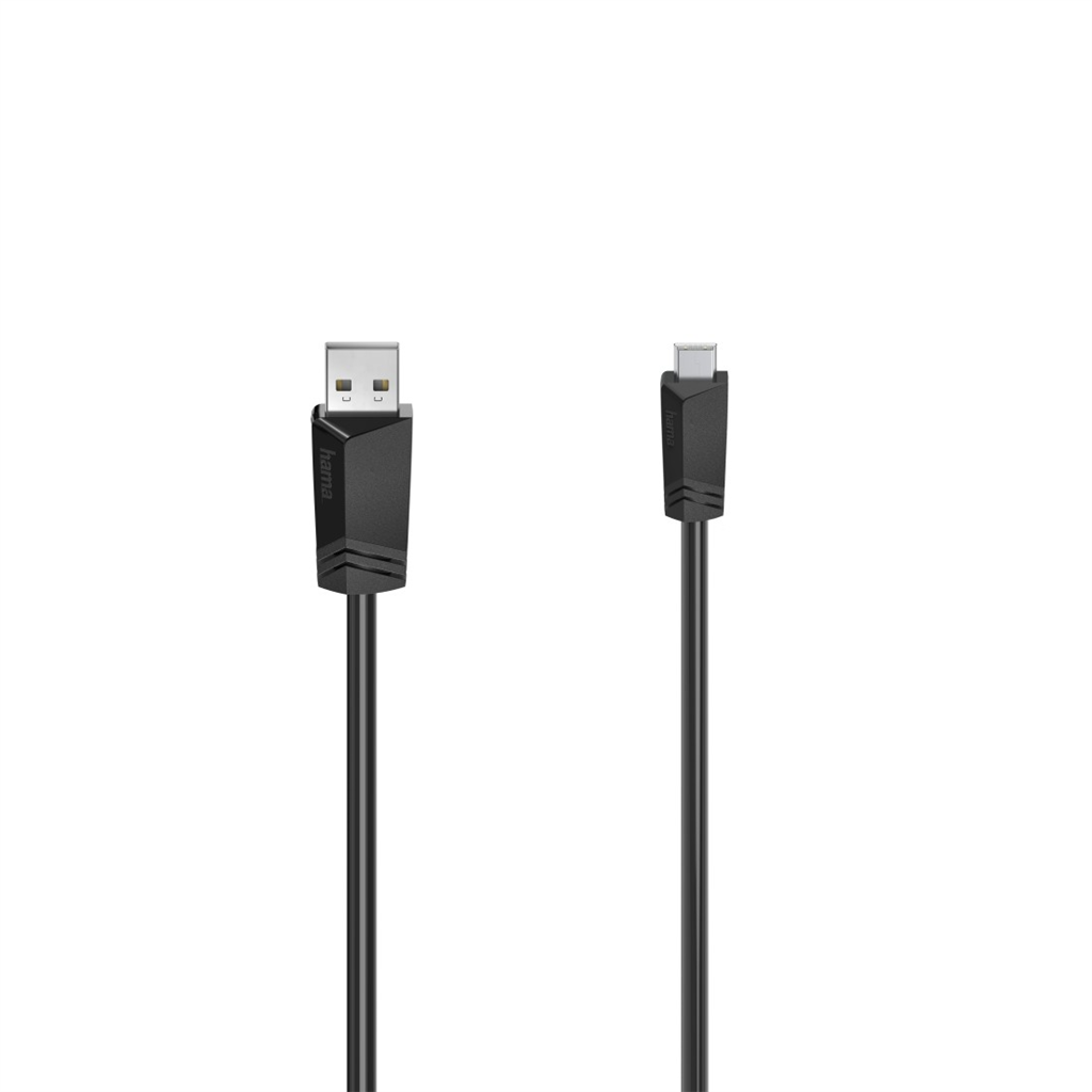 USB kabel 2.0 A vidl. / mini B vidl. 1,5m černý H200606