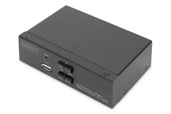 Assmann DS-12870 DIGITUS KVM přepínač, 2 porty, dva displeje, 4K, HDMI