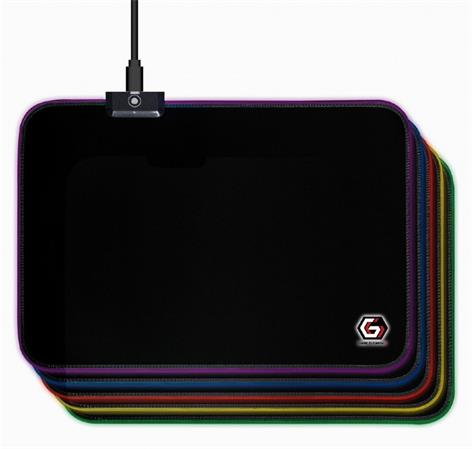 GEMBIRD Podložka pod myš MP-GAMELED-M, USB, RGB podsvícení, herní, 250x350mm, látková, černá Gembird Podložka pod myš látková černá, MP-GAMELED-M, USB, RGB podsvícení, herní, 250x350mm