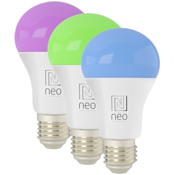 IMMAX NEO LITE SMART sada 3x žárovka LED E27 9W RGB+CCT barevná a bílá, stmívatelná, Wi-Fi, TUYA