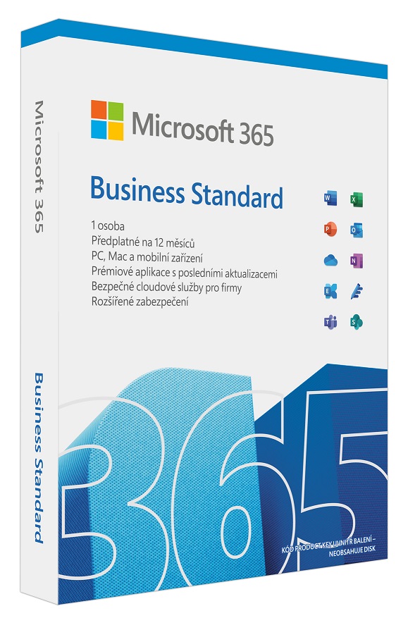 Microsoft 365 Business Standard 1 rok SK krabicová verzia KLQ-00695 nová licencia Microsoft 365 Business Standard SK (1rok)
