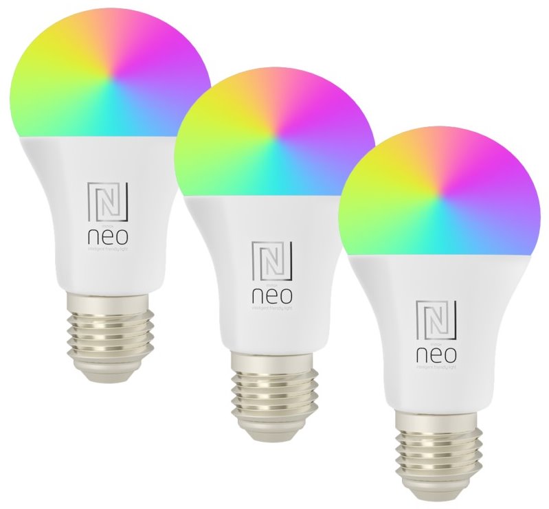 IMMAX NEO LITE SMART sada 3x žárovka LED E27 11W RGB+CCT barevná a bílá, stmívatelná, Wi-Fi, TUYA