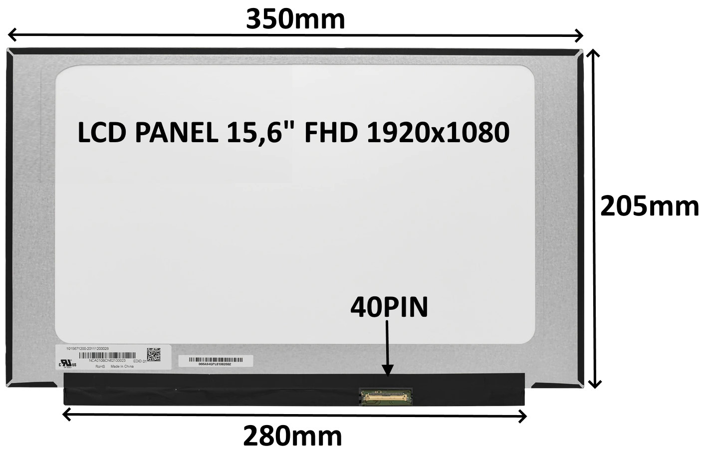 Sil LCD PANEL 15,6 FHD 1920x1080 40PIN MATNÝ IPS 144HZ / BEZ ÚCHYTŮ 77030550 LCD PANEL 15,6" FHD 1920x1080 40PIN MATNÝ IPS 144HZ / BEZ ÚCHYTŮ