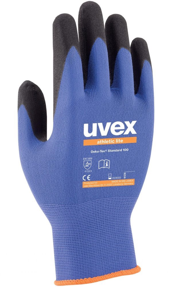 UVEX Rukavice Athletic lite vel. 7 /přesné práce /suché a mírne vlhké prostředí /vysoká citlivost /mikropěna