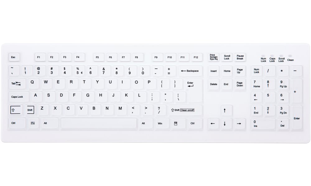 CHERRY AK-C8100F-FU1-W/US bezdrátová USB klávesnice / sanitarizovatelná