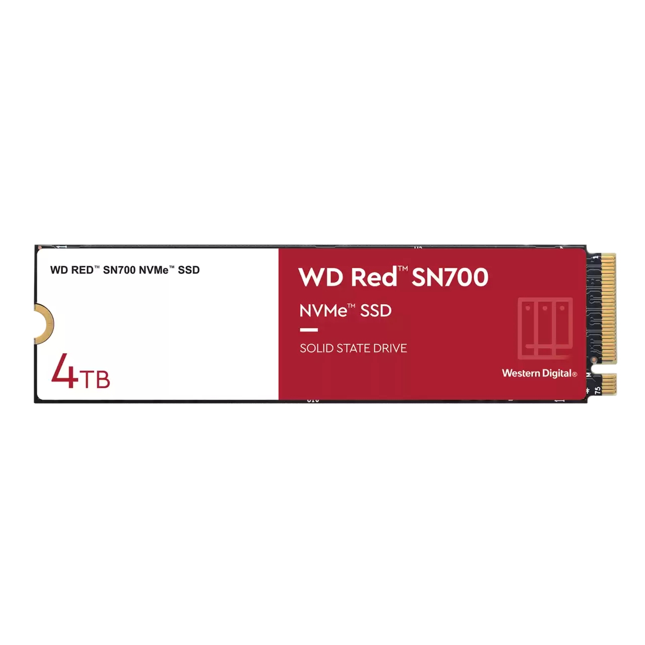 WD Red SN700 4TB, WDS400T1R0C WD RED SSD NVMe 4TB PCIe SN700, Geb3 8GB/s, (R:3400/W:3100 MB/s) TBW 5100