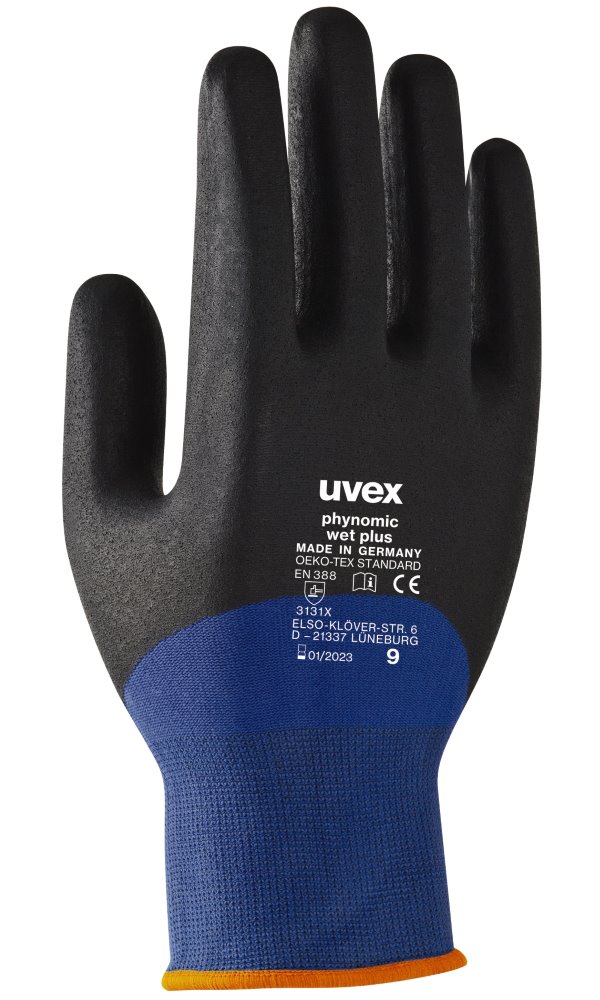 UVEX Rukavice Phynomic wet plus 9 / všeob. práce /mírne vlhké a mokré prostředí /odpuzujíci vlhkost