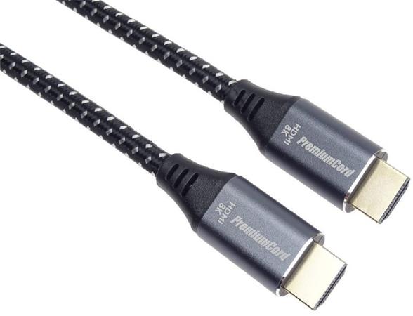PremiumCord kphdm21s015 PremiumCord ULTRA HDMI 2.1 High Speed + Ethernet kabel 8K@60Hz,zlacené 1,5m