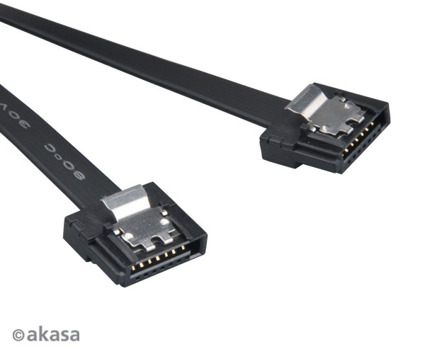 Akasa černá / kabel Seriál ATA III 50cm 2ks AK-CBSA05-BKT2 AKASA kabel Super slim SATA3 datový kabel k HDD,SSD a optickým mechanikám, černý, 50cm, 2ks v balení