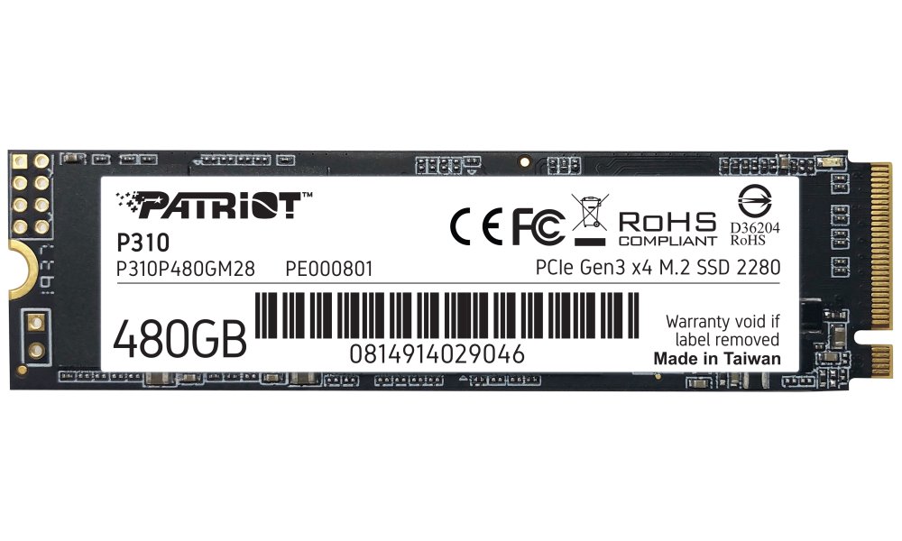 Patriot P310 480GB, P310P480GM28 PATRIOT P310/480GB/SSD/M.2 NVMe/3R