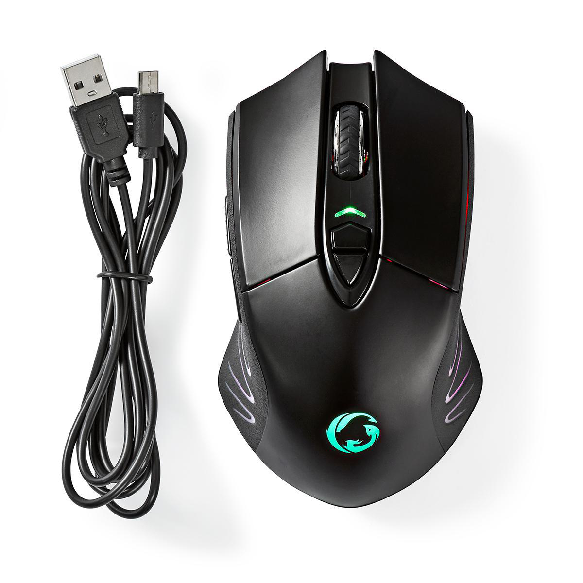 Bezdrátová optická myš s možností propojení kabelem USB GMWS200BK, černá
