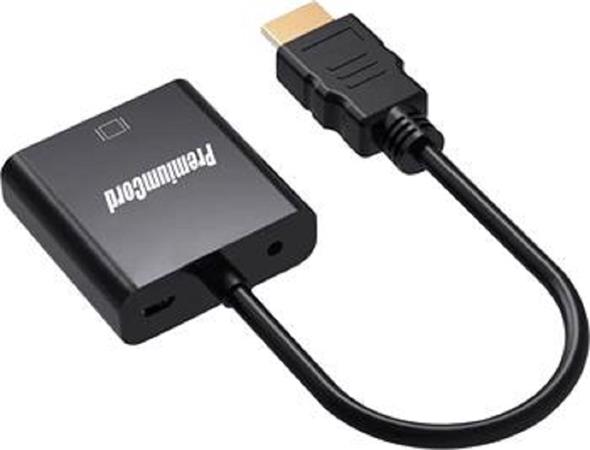 PremiumCord khcon-54 PremiumCord převodník HDMI na VGA se zvukem 3,5mm stereo jack, černá