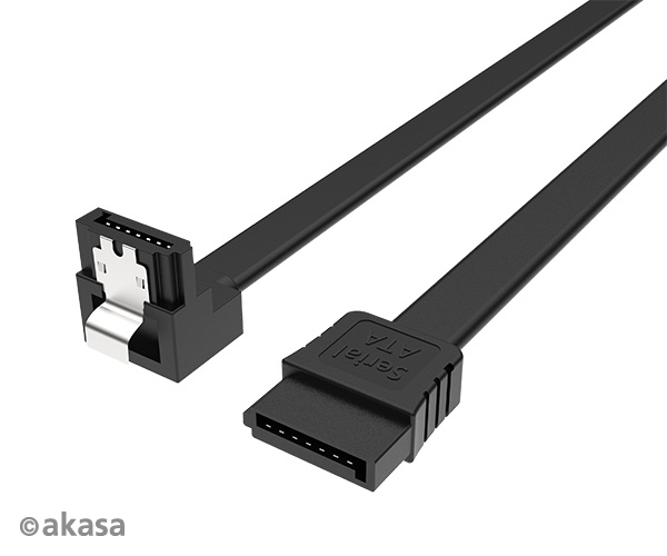 AKASA SATA3 pravoúhlý, 100 cm - AK-CBSA09-10BK AKASA kabel SATA3, pravoúhlý, 100 cm