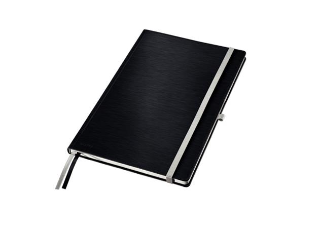 LEITZ Zápisník STYLE A4, tvrdé desky, linkovaný, saténově černá