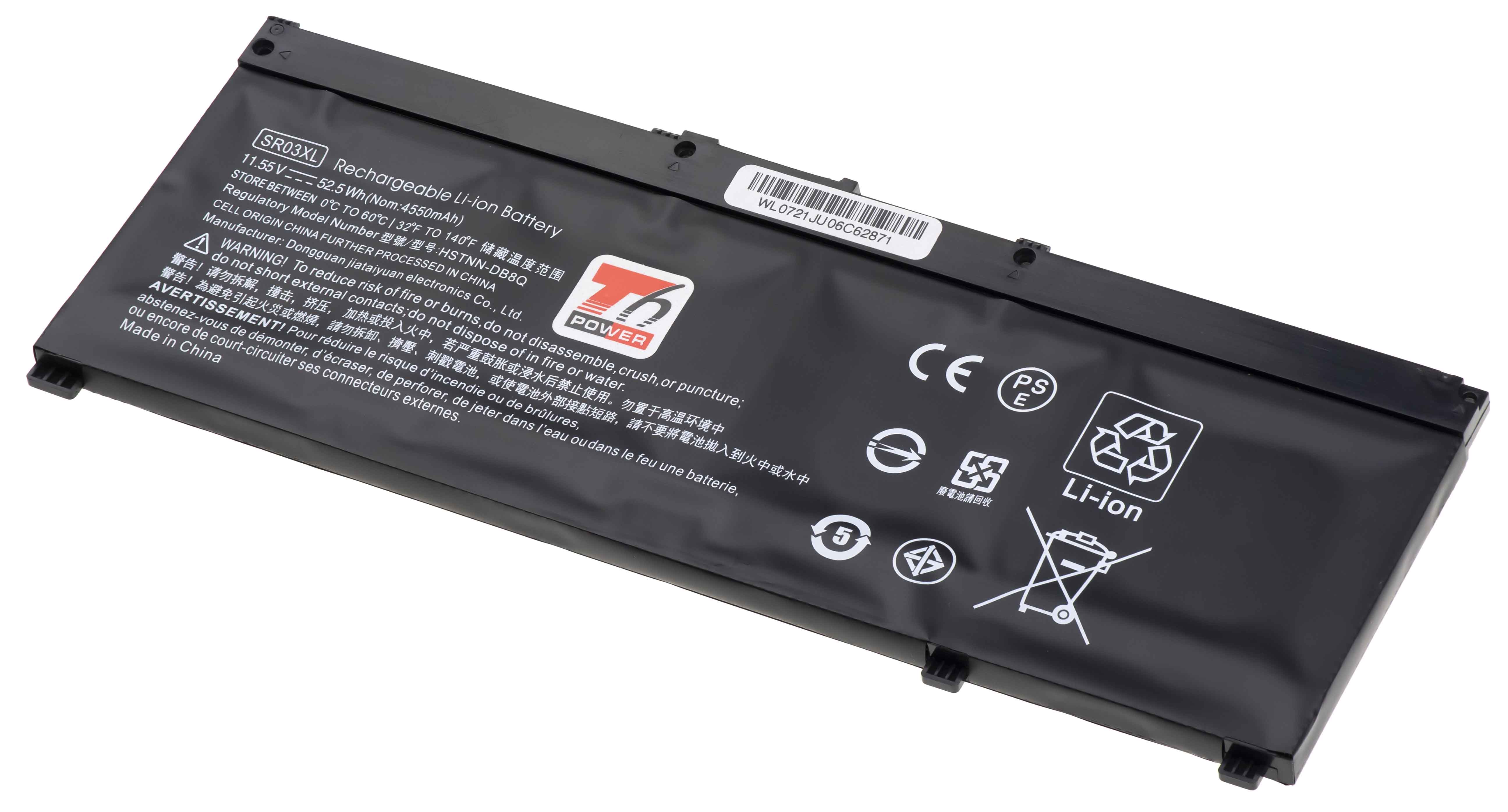 T6 Power NBHP0178 4550 mAh baterie - neoriginální Baterie T6 Power HP Pavilion Gaming 15-cx0000, 17-cd0000, 4550mAh, 52,5Wh, 3cell, Li-pol