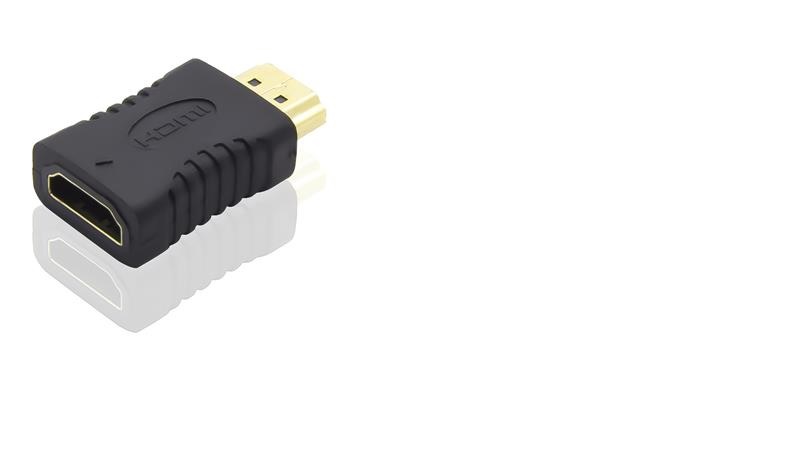 PremiumCord adaptér HDMI - HDMI (F/M), krátká, zlacené konektory