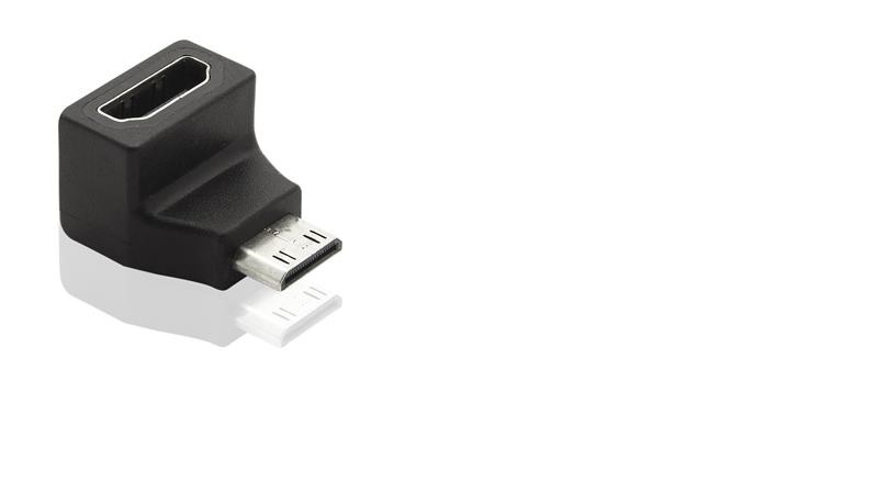 PremiumCord Adapter Mini HDMI C Male na HDMI Female zahnutý do pravého úhlu 90°