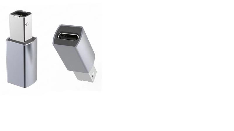 Aluminium USB C female - USB2.0 B Male adaptér