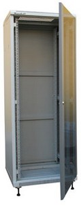 XtendLan 42U/600x800 stojanový, šedý, skleněné dveře, plná záda