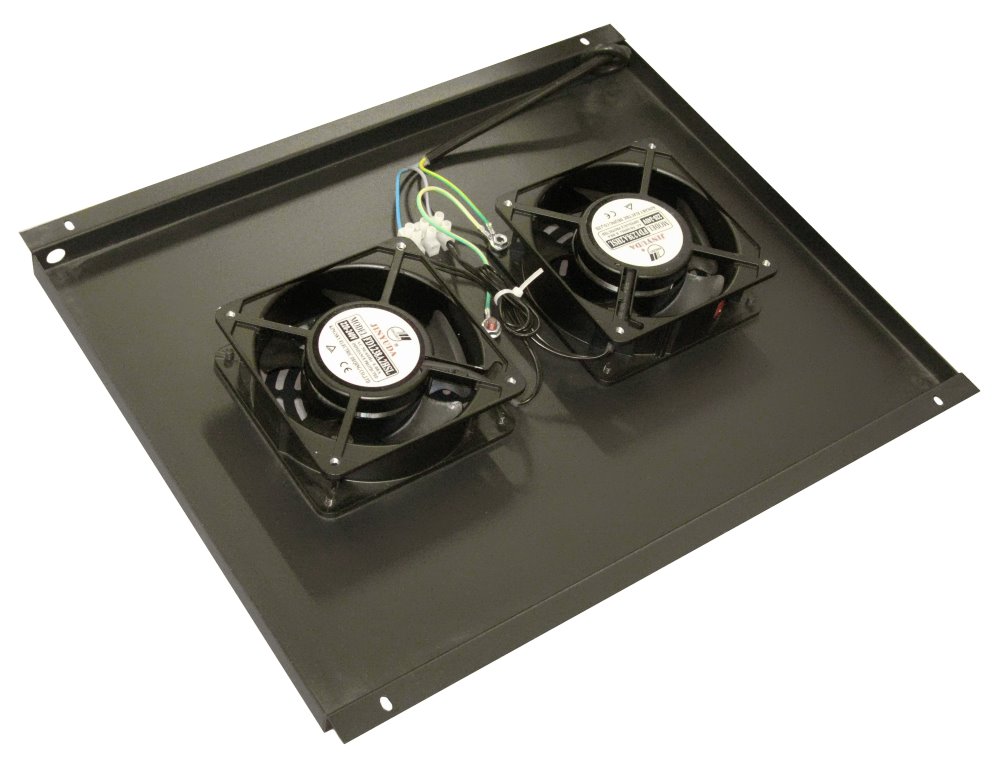 XtendLan Ventilace pro stojanové rozvaděče ECO hloubky 600mm, 2x ventilátor, černá