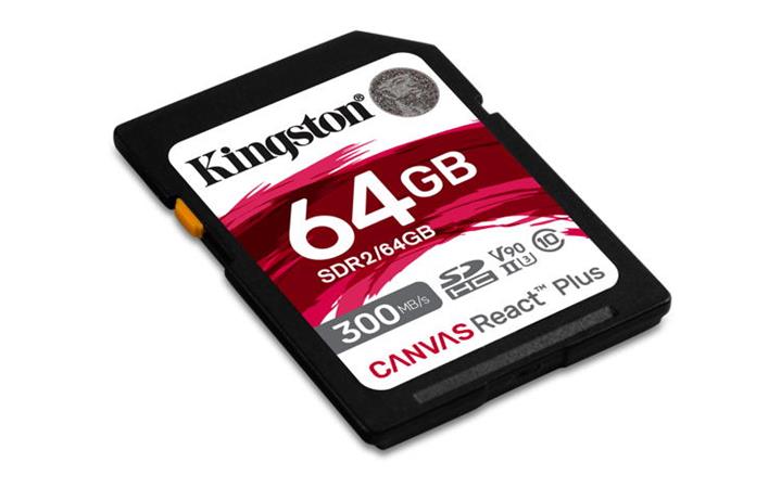 Kingston SDXC UHS-II 64 GB MLPR2/64GB Kingston SDXC karta 64GB Canvas React Plus SDHC UHS-II 300R/260W U3 V90 for Full HD/4K/8K